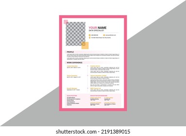 Beautiful CV Resume template elegant stylish design Template