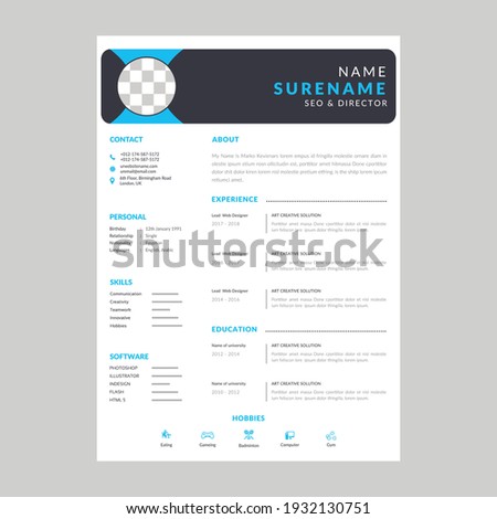 Beautiful CV  Resume template layout