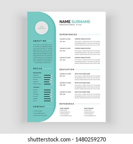 Beautiful Cv Resume Template Vector Minimalist Stock Vector (Royalty ...