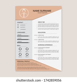 Beautiful CV / Resume template - vector minimalist - color resume cv template