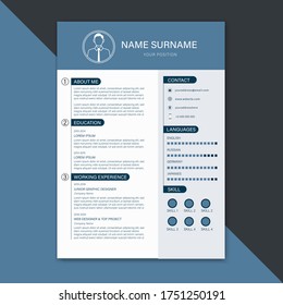 Hermosa plantilla CV / currículum - vector minimalista - plantilla de currículum de color