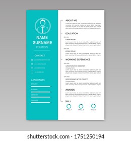 Beautiful CV / Resume template - vector minimalist - color resume cv template