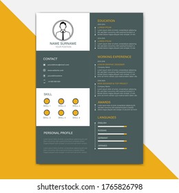 Hermosa plantilla CV / currículum - vector minimalista - plantilla de currículum de color