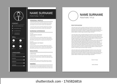 Beautiful CV / Resume template - vector minimalist - color resume cv template