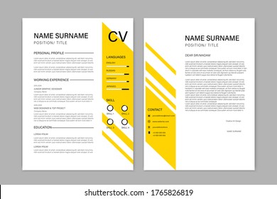 Beautiful CV / Resume template - vector minimalist - color resume cv template