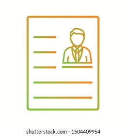 Beautiful CV Vector line icon
