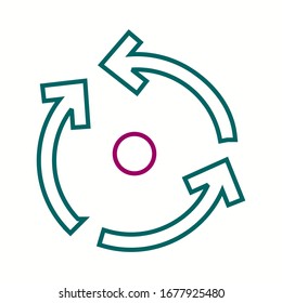Icono de vector de línea de flecha de ciclo hermoso