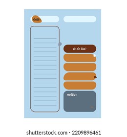Beautiful Daily Planner Design Template for Journal and Planners. To-Do List, Meal Plan, Daily Plan