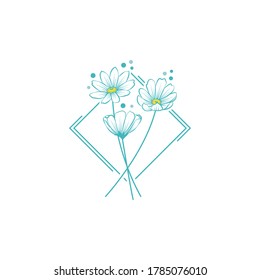 beautiful daisy flower logo icon illustration