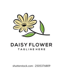 Beautiful daisy flower logo icon illustration