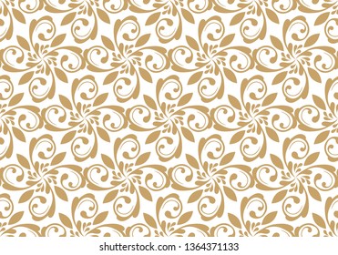 Beautiful damask pattern. Royal pattern with floral ornament. Seamless wallpaper with a damask pattern. 