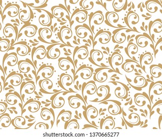 Beautiful damask pattern. Royal pattern with floral ornament. Seamless wallpaper with a damask pattern. 