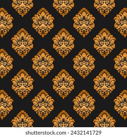 Beautiful damask pattern. Royal pattern with floral ornament. Damask vintage royal seamless pattern for wallpaper, textile, fabric, printing, or another design purpose. Victorian motif