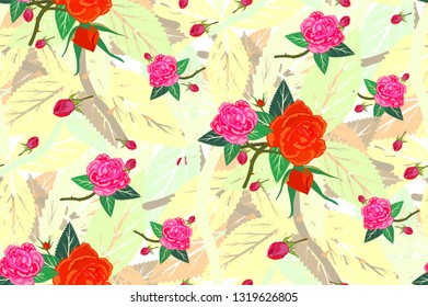 Beautiful damask  rose style seamless pattern for textile/fabric print/ beauty product package