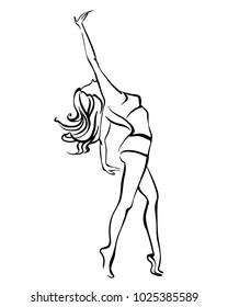 Beautiful dance of a young girl 