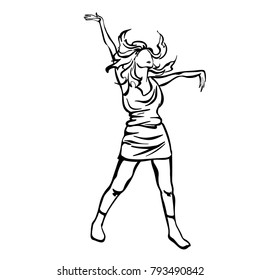 Beautiful dance of a young girl 