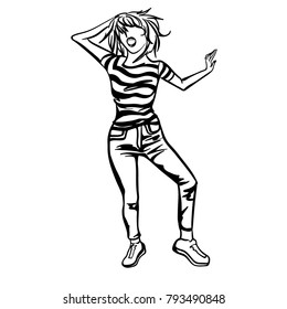 Beautiful dance of a young girl 