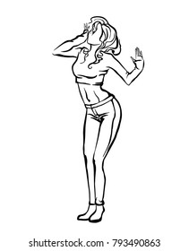Beautiful dance of a young girl 