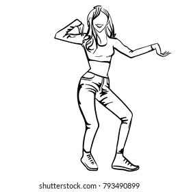 Beautiful dance of a young girl 
