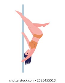 A beautiful dancer creating graceful art through pole dance