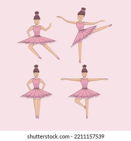 Beautiful dancing ballerina vector illustration