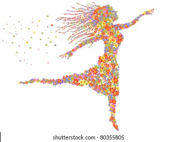 beautiful dancing floral girl