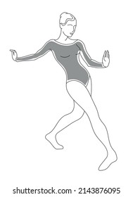 beautiful dancing girl illustration, pose sketch line art	