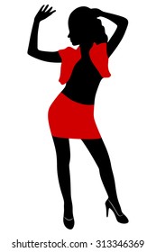 beautiful dancing girl, vector