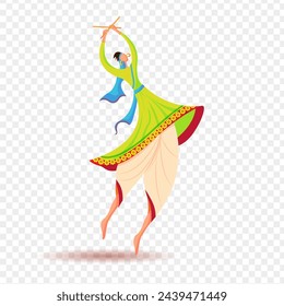 Beautiful dancing guy illustration on transparent background