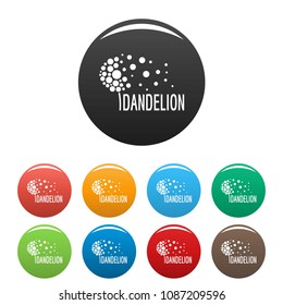 Beautiful dandelion logo icon. Simple illustration of beautiful dandelion vector icons set color isolated on white