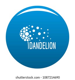 Beautiful dandelion logo icon. Simple illustration of beautiful dandelion vector icon for any design blue