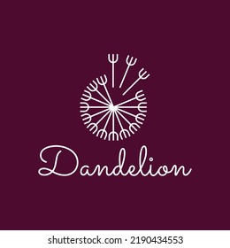 beautiful dandelion vector logo design