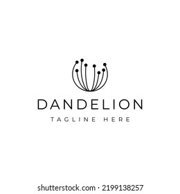 beautiful dandelion vector logo design