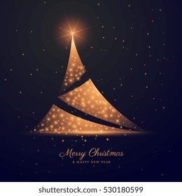 beautiful dark background with creative christmas tree design