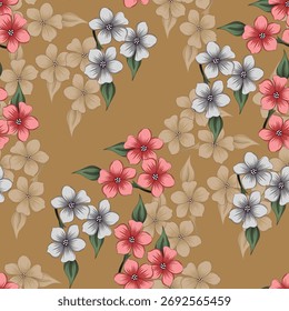 Hermoso fondo oscuro con patrón de flores sin fisuras