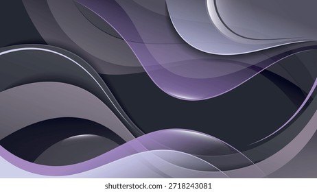 Beautiful dark background with overlapping smooth shapes. An excellent illustration for advertising, posters, postcards, business cards, corporate attributes and your other projects. Vector.