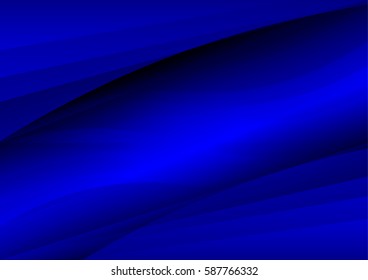 Beautiful dark blue abstract waves background Vector