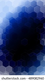 beautiful dark blue color hexagonal background. vector illustration. polygonal pattern. design for banner, presentation, wallpaper.