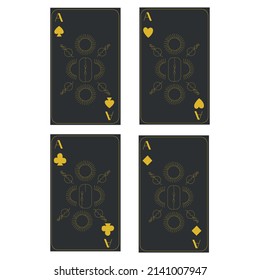 Beautiful dark cards with gold patterns. Magical fantasy cards