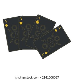Beautiful dark cards with gold patterns. Magical fantasy cards