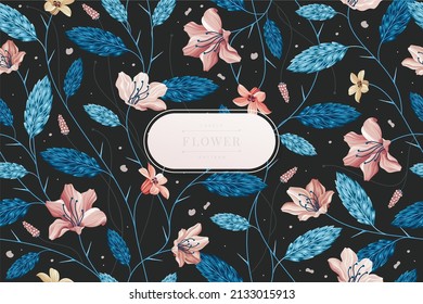 beautiful dark flower pattern design