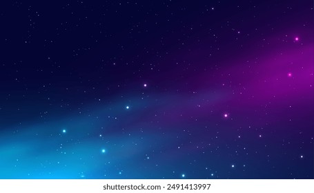 beautiful dark night space wallpaper with glowing star vector