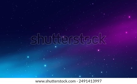 beautiful dark night space wallpaper with glowing star vector