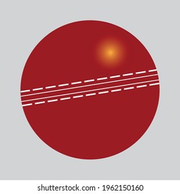 It is a beautiful dark red colored cricket ball with white stitches vector image.