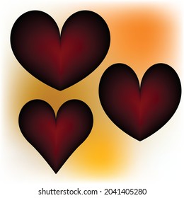 Beautiful dark red heart.  Vector illustration. Symbol of love and valantine day. 