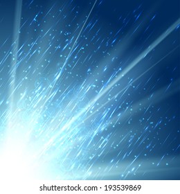 The beautiful dark sky with the sun and rain vector