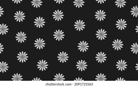 Beautiful Dark Wallpaper Gray Flowers Floral Stock Vector (Royalty Free