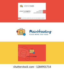 Beautiful Database briefcase Logo and business card. vertical Design Vector