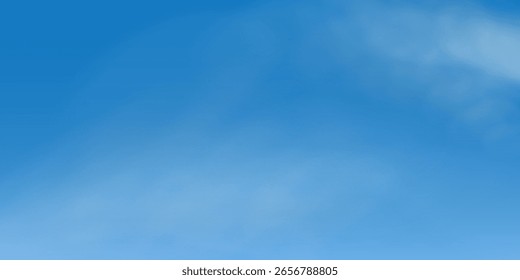 Schöner Tag mit einer flauschigen weißen Wolkenlandschaft in einem hellblauen Himmel. Wolken Hintergrund, Sommer Horizont, Klarer blauer Himmel im Sommer, Natur Vektorlandschaft.