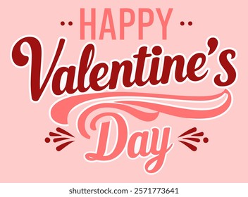 Beautiful Valentine’s Day Typography Vector for Greeting Cards